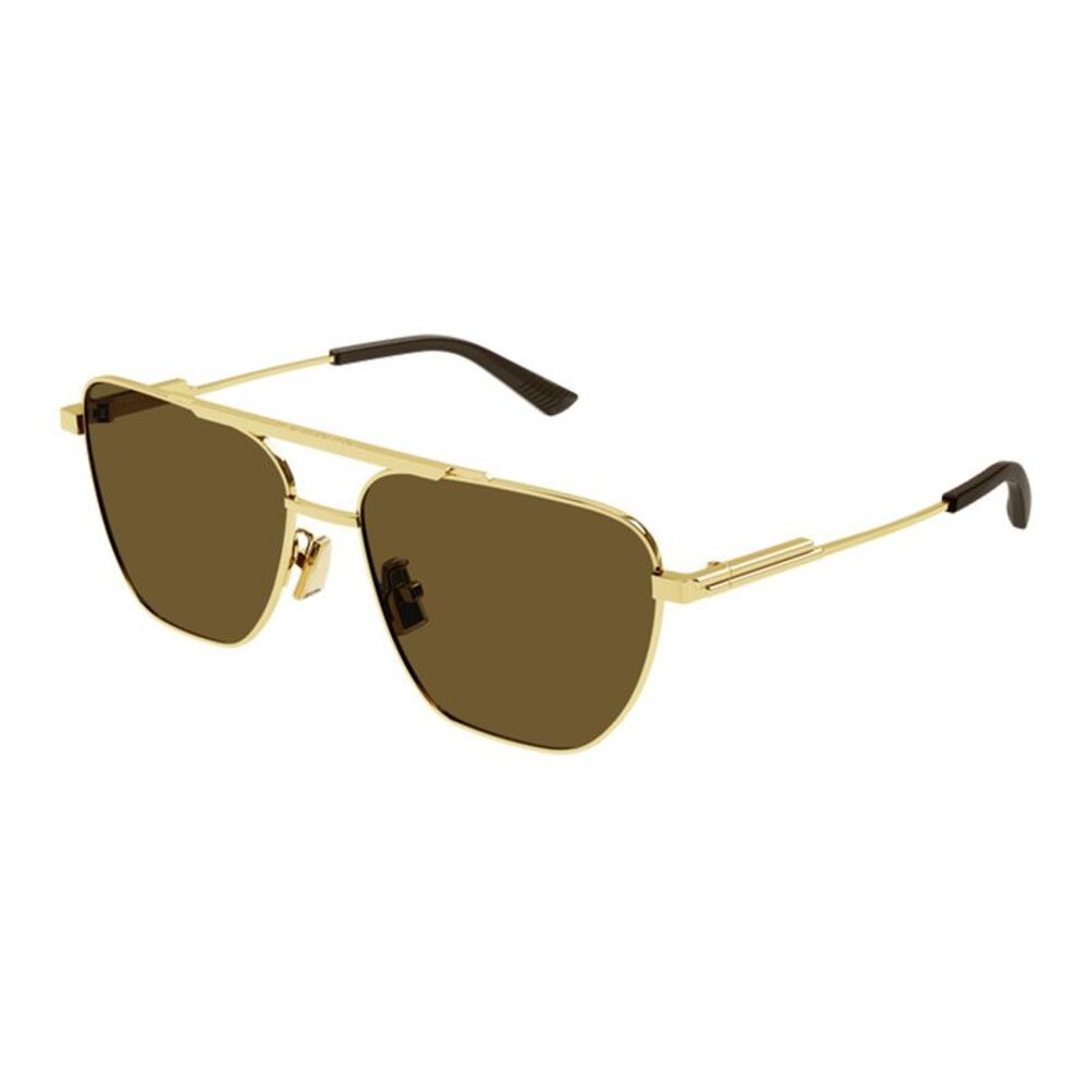 Bottega Veneta Sunglasses Aviator Full Rim, Gold Frame and Brown Lens BV1236S002